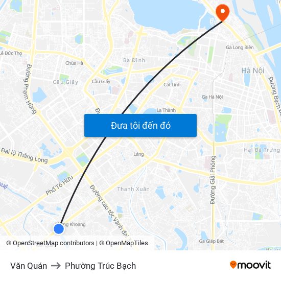 Văn Quán to Phường Trúc Bạch map