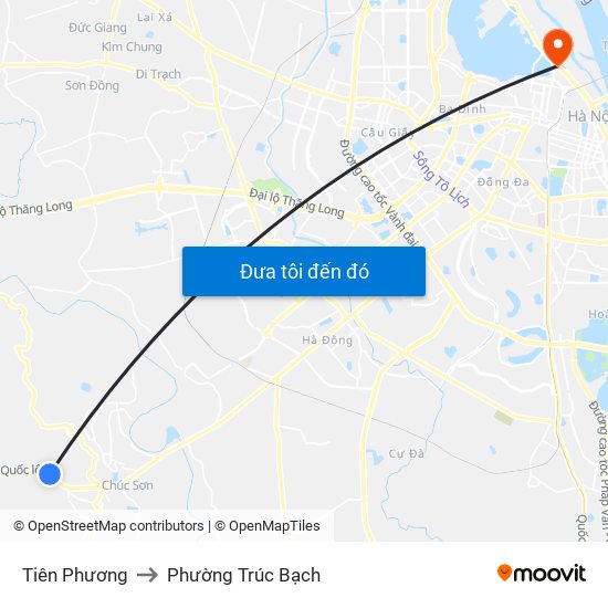 Tiên Phương to Phường Trúc Bạch map