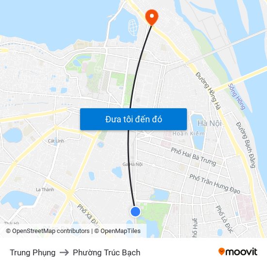 Trung Phụng to Phường Trúc Bạch map