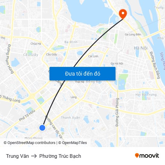 Trung Văn to Phường Trúc Bạch map