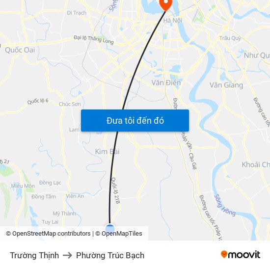 Trường Thịnh to Phường Trúc Bạch map