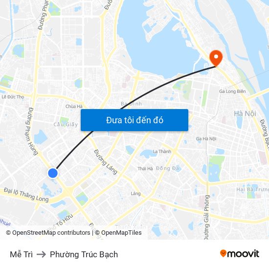 Mễ Trì to Phường Trúc Bạch map