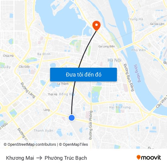 Khương Mai to Phường Trúc Bạch map