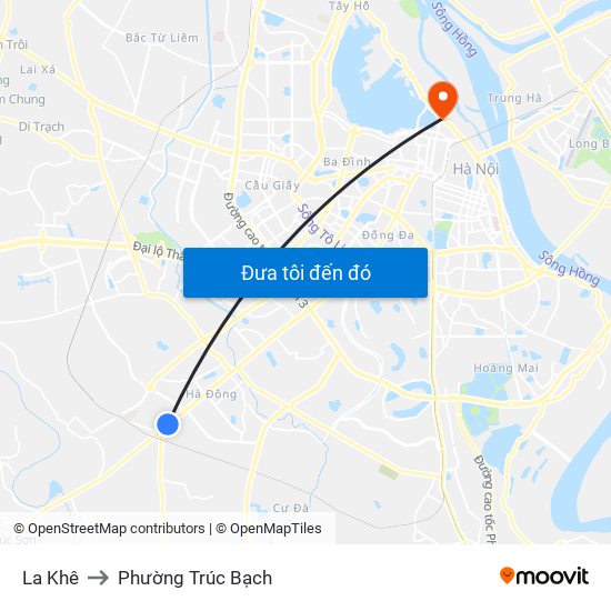 La Khê to Phường Trúc Bạch map
