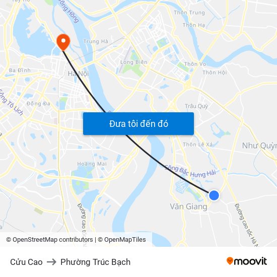 Cửu Cao to Phường Trúc Bạch map