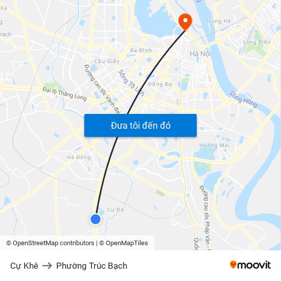 Cự Khê to Phường Trúc Bạch map