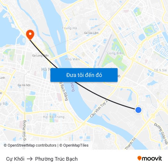 Cự Khối to Phường Trúc Bạch map