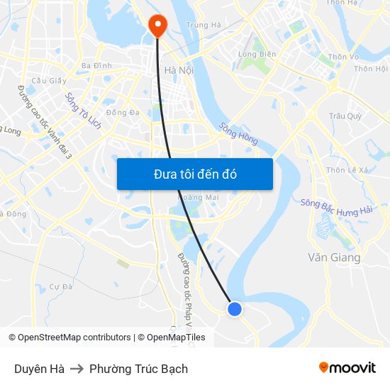 Duyên Hà to Phường Trúc Bạch map