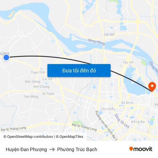 Huyện Đan Phượng to Phường Trúc Bạch map