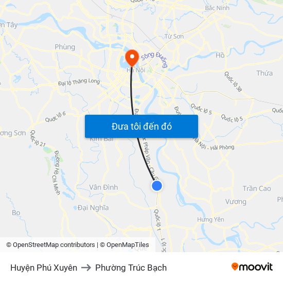 Huyện Phú Xuyên to Phường Trúc Bạch map