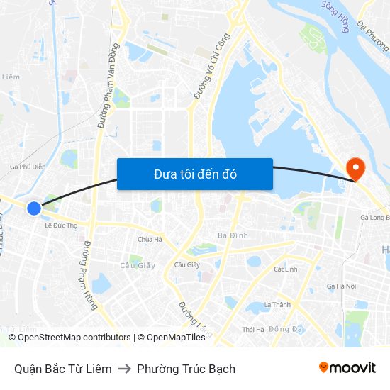 Quận Bắc Từ Liêm to Phường Trúc Bạch map