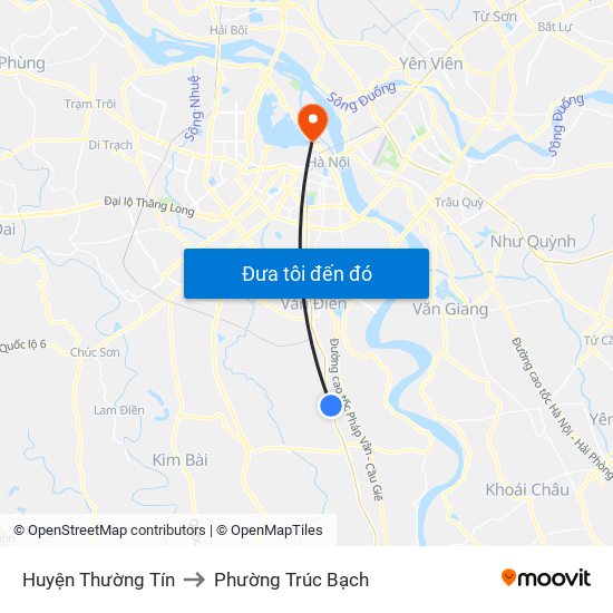 Huyện Thường Tín to Phường Trúc Bạch map
