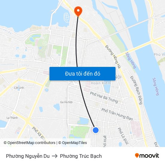 Phường Nguyễn Du to Phường Trúc Bạch map