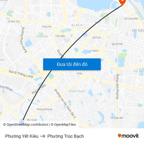 Phường Yết Kiêu to Phường Trúc Bạch map