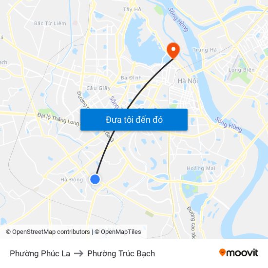 Phường Phúc La to Phường Trúc Bạch map