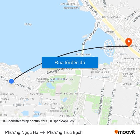 Phường Ngọc Hà to Phường Trúc Bạch map