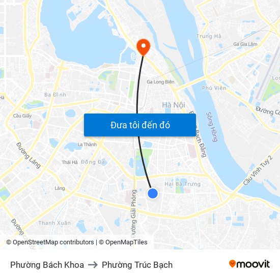 Phường Bách Khoa to Phường Trúc Bạch map