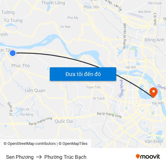 Sen Phương to Phường Trúc Bạch map