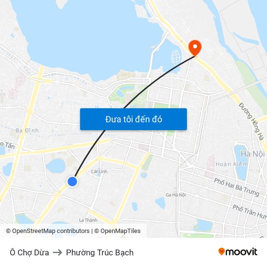 Ô Chợ Dừa to Phường Trúc Bạch map
