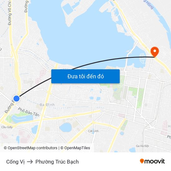 Cống Vị to Phường Trúc Bạch map