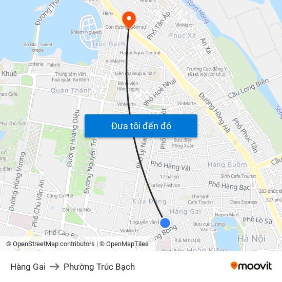 Hàng Gai to Phường Trúc Bạch map
