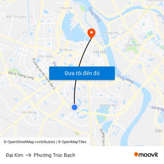 Đại Kim to Phường Trúc Bạch map