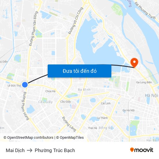 Mai Dịch to Phường Trúc Bạch map