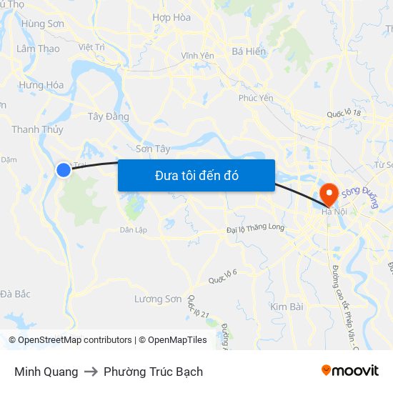 Minh Quang to Phường Trúc Bạch map