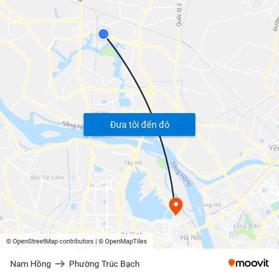 Nam Hồng to Phường Trúc Bạch map