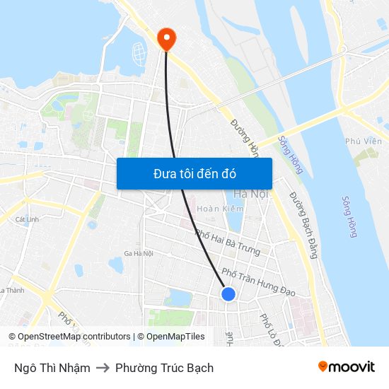 Ngô Thì Nhậm to Phường Trúc Bạch map