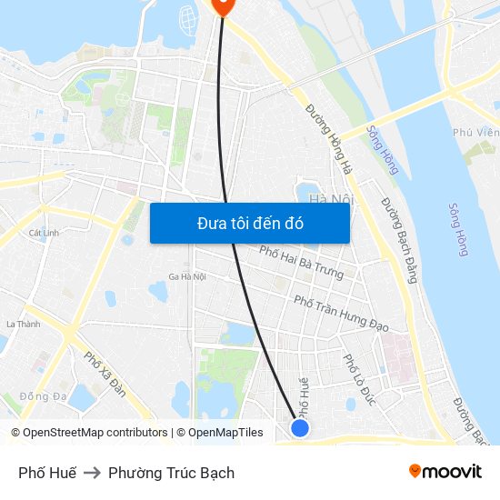 Phố Huế to Phường Trúc Bạch map