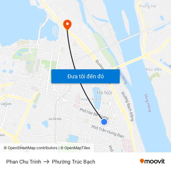 Phan Chu Trinh to Phường Trúc Bạch map