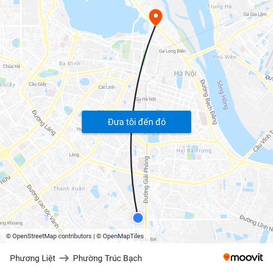 Phương Liệt to Phường Trúc Bạch map