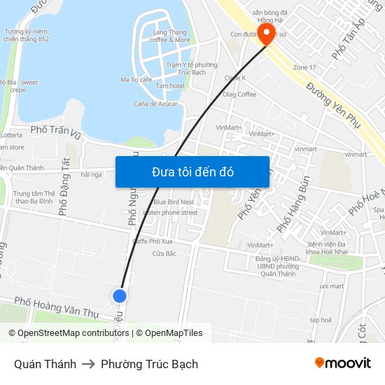 Quán Thánh to Phường Trúc Bạch map