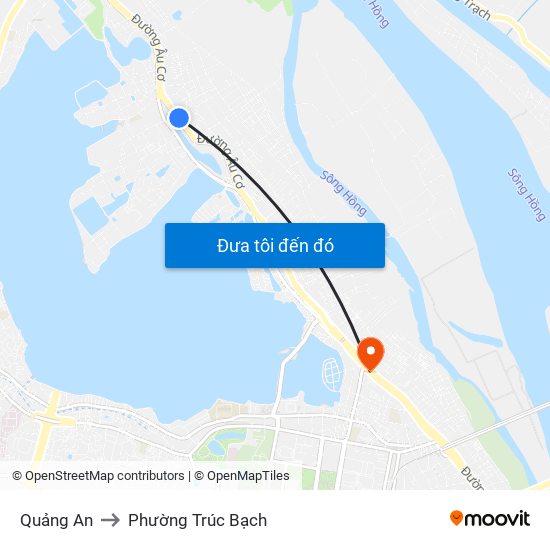 Quảng An to Phường Trúc Bạch map