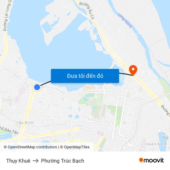 Thụy Khuê to Phường Trúc Bạch map