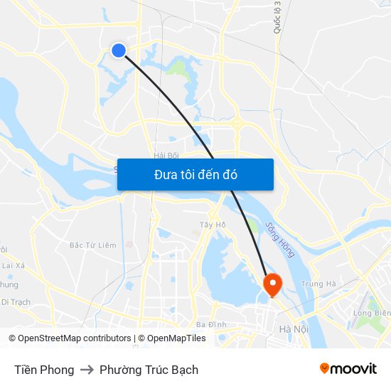 Tiền Phong to Phường Trúc Bạch map