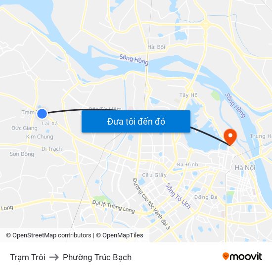 Trạm Trôi to Phường Trúc Bạch map