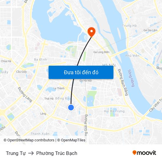 Trung Tự to Phường Trúc Bạch map