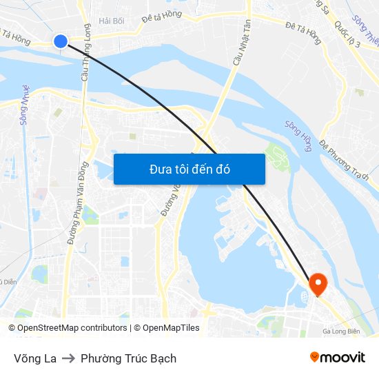 Võng La to Phường Trúc Bạch map