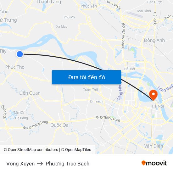 Võng Xuyên to Phường Trúc Bạch map