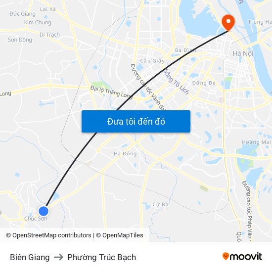 Biên Giang to Phường Trúc Bạch map