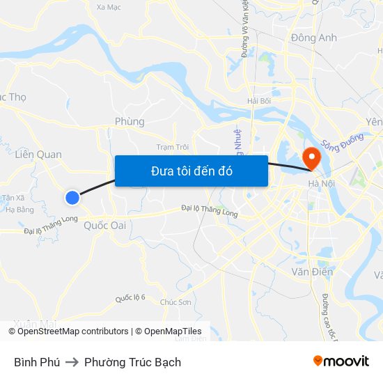 Bình Phú to Phường Trúc Bạch map