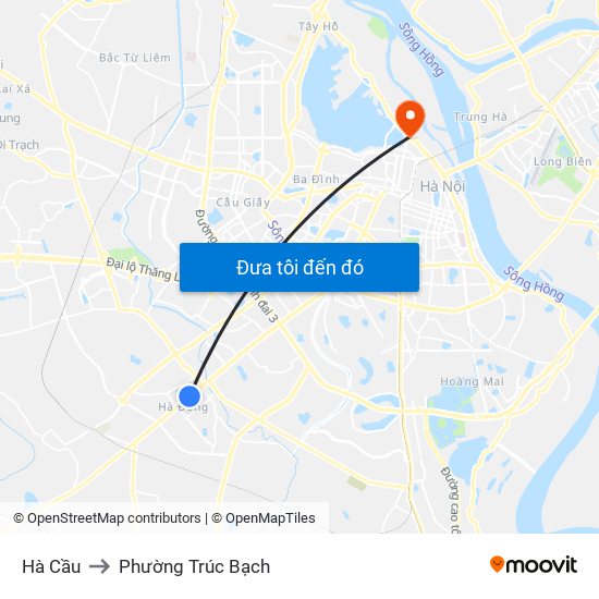 Hà Cầu to Phường Trúc Bạch map