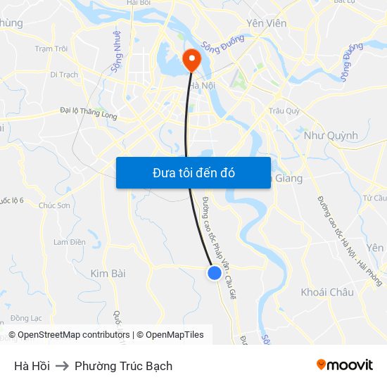 Hà Hồi to Phường Trúc Bạch map