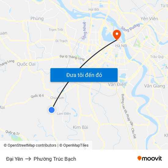 Đại Yên to Phường Trúc Bạch map