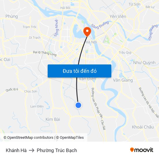 Khánh Hà to Phường Trúc Bạch map