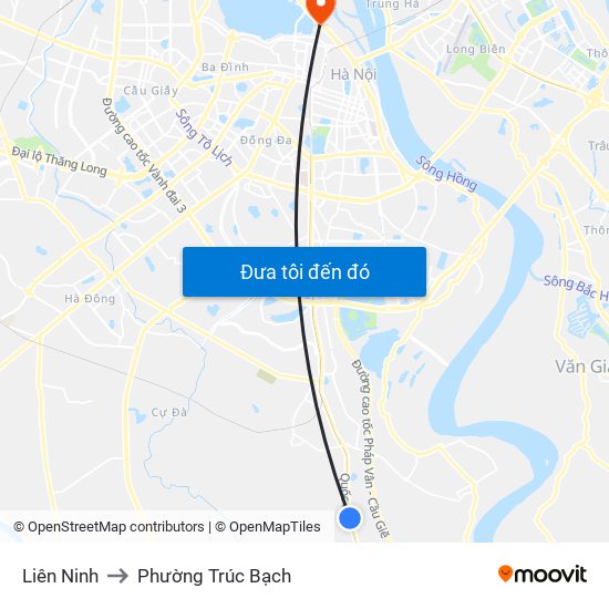 Liên Ninh to Phường Trúc Bạch map