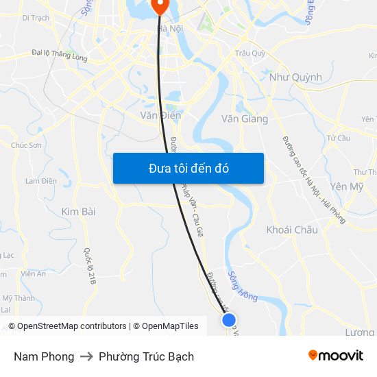 Nam Phong to Phường Trúc Bạch map