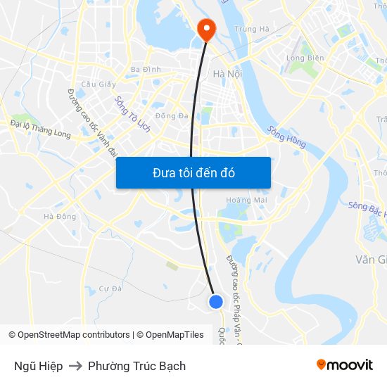 Ngũ Hiệp to Phường Trúc Bạch map